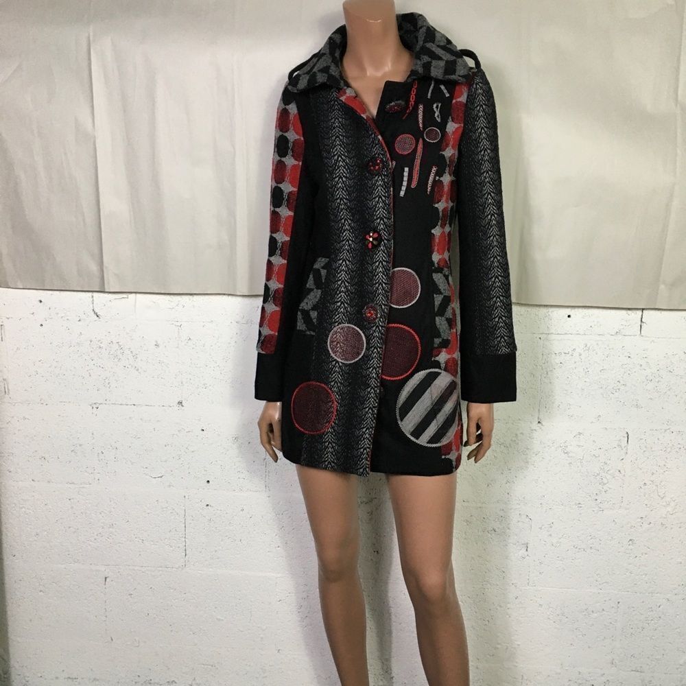 NEW Kessley Multi-Color Blue Patchwork Jacket S - Picture 3 of 10